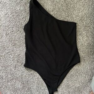 SHEIN one sleeve black bodysuit 0XL